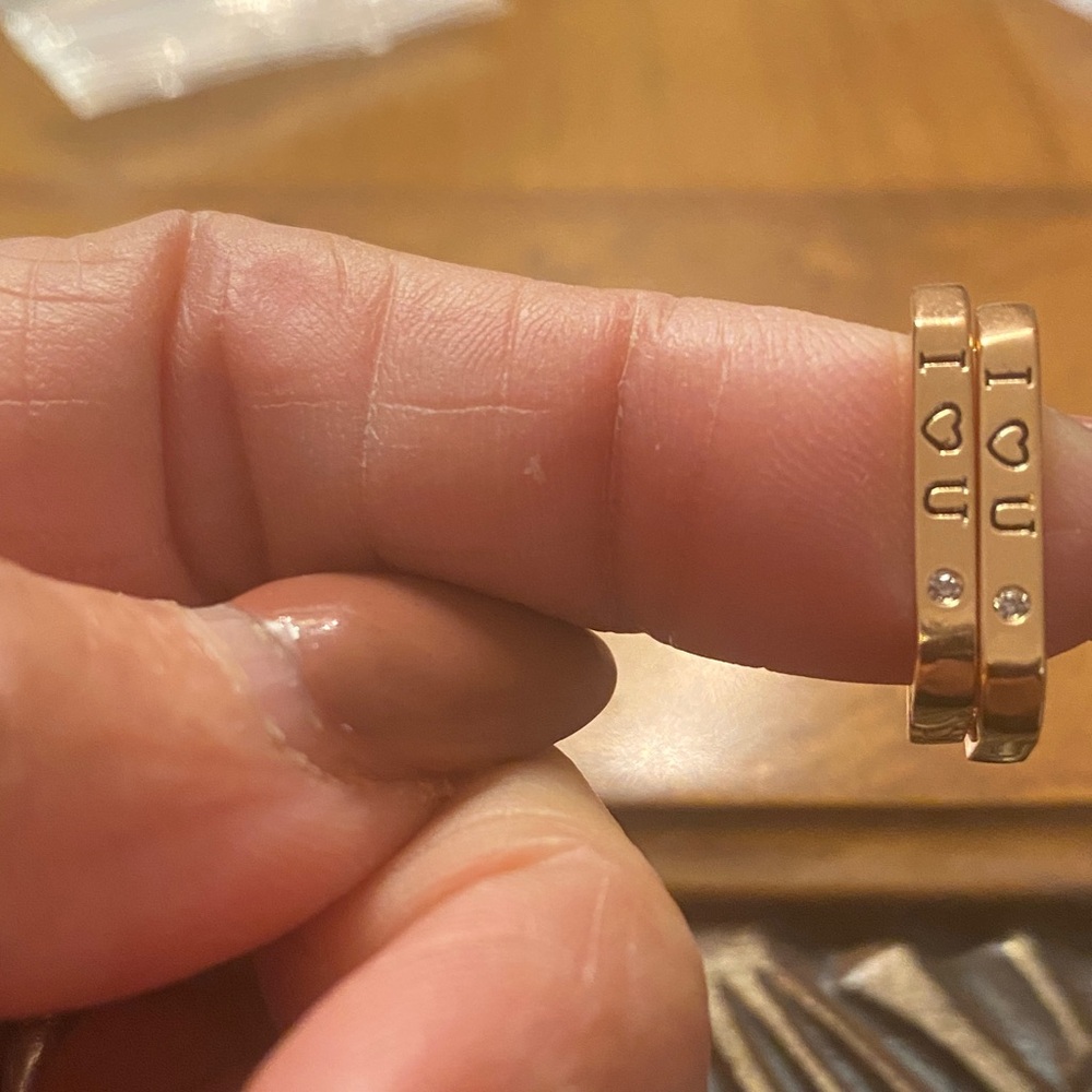Gold Heart Engraved Earrings - Picture 2 of 3